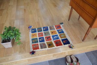[up]　ギャッベ座布団サイズ　60×40cm