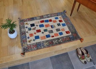 [up]　ギャッベ玄関マットサイズ　90×60cm