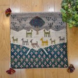 カシュクリ/座布団サイズ・四角42×43cm（フリンジ・ボンボリあり）