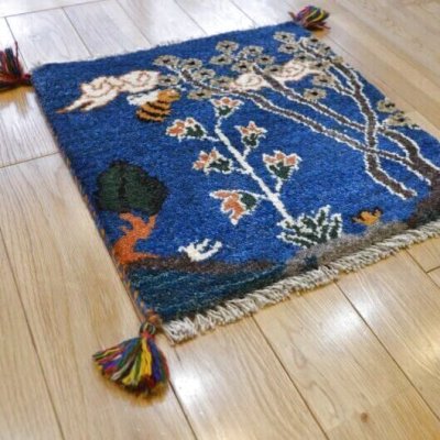 画像2: カシュクリ/座布団サイズ・四角41×41cm（フリンジ・ボンボリあり）
