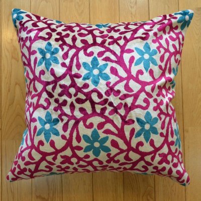 画像1: シルク&ベルベットクッションカバー約50×50cm（中材付き）