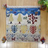 カシュクリ/座布団サイズ・四角38×40cm（フリンジ・ボンボリあり）
