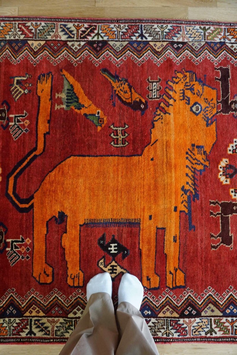 画像1: オールドギャッベ（ライオン）208×130cm