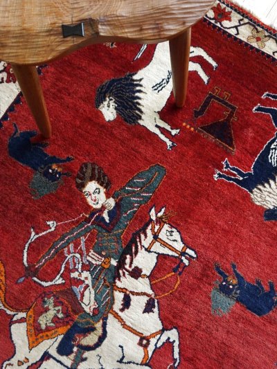 画像1: オールドギャッベ（ライオン）217×140cm