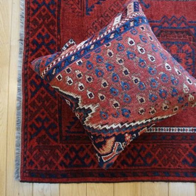 画像1: アンティーク絨毯クッションカバー 40×40cm 