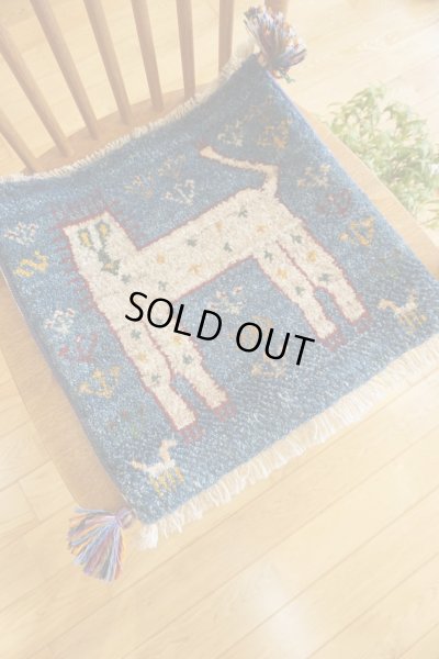 画像7: ギャッベ/座布団サイズ40×41cm（フリンジ・ボンボリあり）