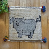 ギャッベ/座布団サイズ40×41cm（フリンジ・ボンボリあり）