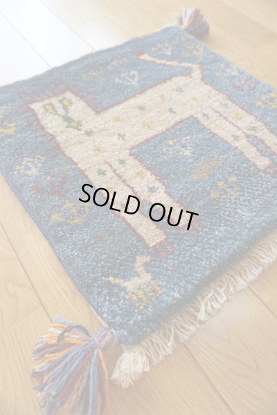 画像2: ギャッベ/座布団サイズ40×41cm（フリンジ・ボンボリあり）