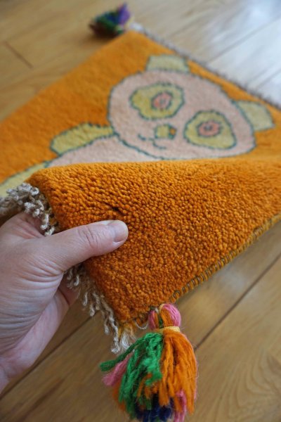 画像6: ギャッベ/座布団サイズ38×39cm（フリンジ・ボンボリあり）