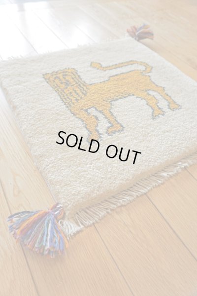 画像2: ギャッベ/座布団サイズ40×41cm（フリンジ・ボンボリあり）