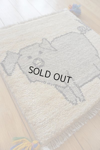 画像2: ギャッベ/座布団サイズ40×41cm（フリンジ・ボンボリあり）