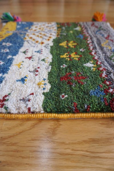 画像5: ギャッベ/座布団サイズ40×41cm（フリンジ・ボンボリあり）