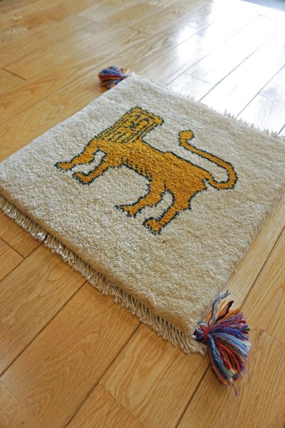 画像4: ギャッベ/座布団サイズ40×41cm（フリンジ・ボンボリあり）