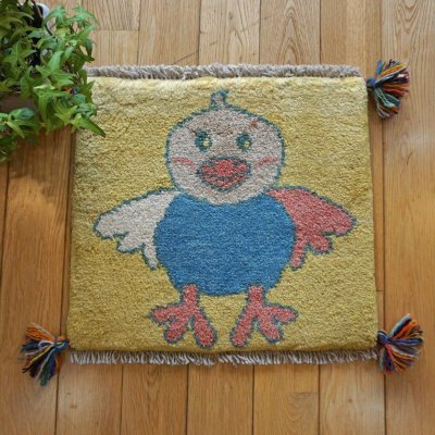 画像1: ギャッベ/座布団サイズ39×42cm（フリンジ・ボンボリあり）
