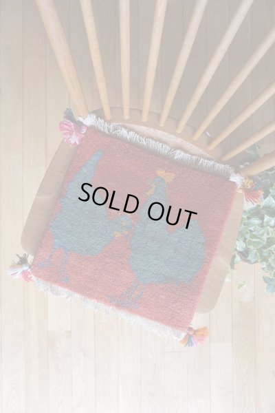 画像6: ギャッベ/座布団サイズ38×40cm（フリンジ・ボンボリあり）