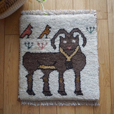 画像1: ギャッベ/座布団サイズ43×40cm（ボンボリなし）