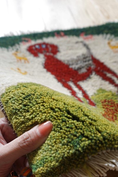 画像3: ギャッベ/座布団サイズ38×39cm（フリンジ・ボンボリあり）