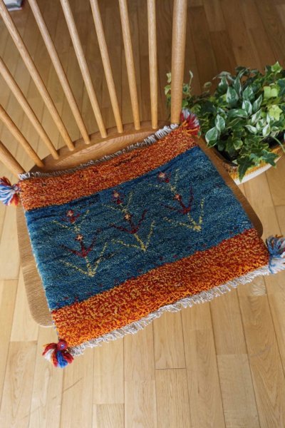 画像6: ギャッベ/座布団サイズ37×44cm（フリンジ・ボンボリあり）