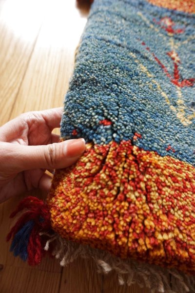 画像3: ギャッベ/座布団サイズ37×44cm（フリンジ・ボンボリあり）