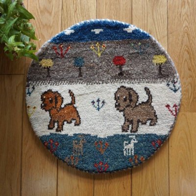 画像1: カシュクリ/座布団サイズ・丸38×38cm