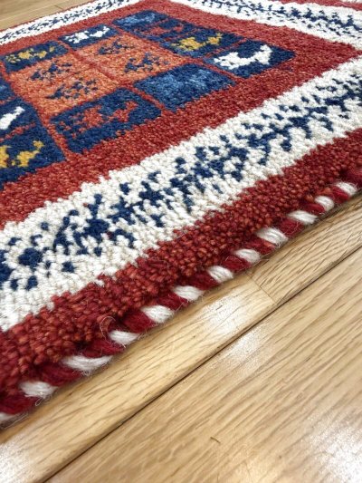 画像5: ギャッベ/座布団サイズ40×40cm（フリンジ・ボンボリあり）