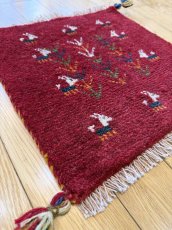 画像3: ギャッベ/座布団サイズ40×41cm（フリンジ・ボンボリあり） (3)