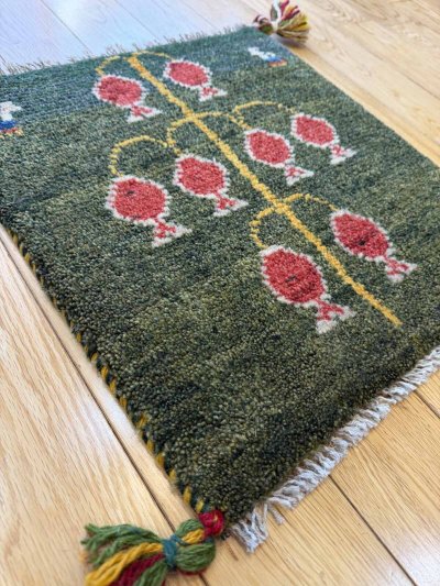 画像3: ギャッベ/座布団サイズ42×39cm（フリンジ・ボンボリあり）