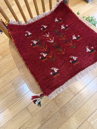 画像6: ギャッベ/座布団サイズ40×41cm（フリンジ・ボンボリあり）