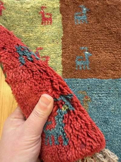 画像4: ギャッベ/座布団サイズ39×40cm（フリンジ・ボンボリあり）