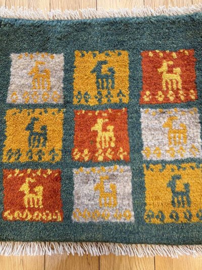 画像2: ギャッベ/座布団サイズ39×42cm（フリンジ・ボンボリあり）