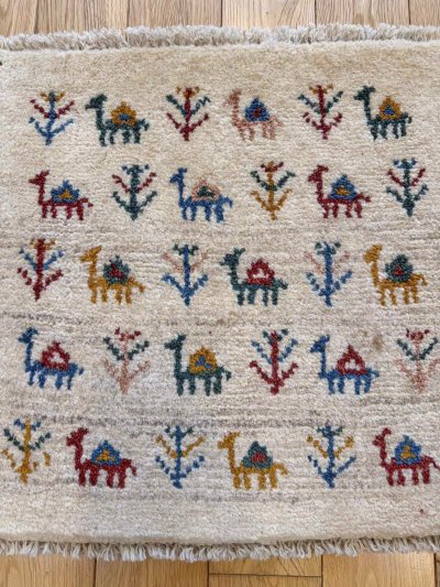 画像2: ギャッベ/座布団サイズ42×44cm（フリンジ・ボンボリあり）