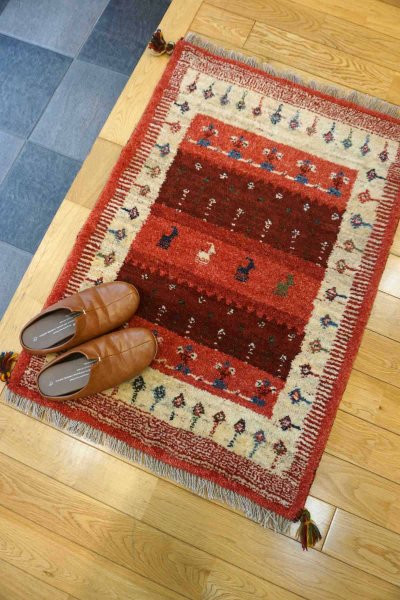 画像1: ギャッベ/玄関マット大91×65cm