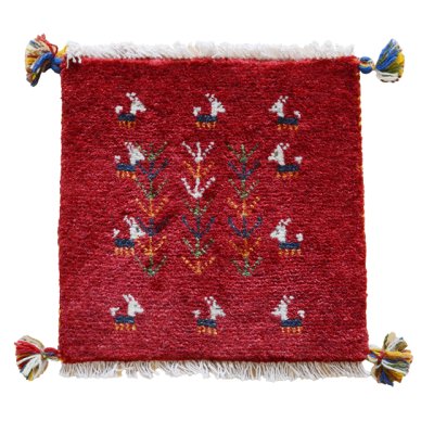 画像1: ギャッベ/座布団サイズ40×41cm（フリンジ・ボンボリあり）