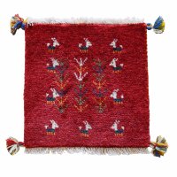 ギャッベ/座布団サイズ40×41cm（フリンジ・ボンボリあり）