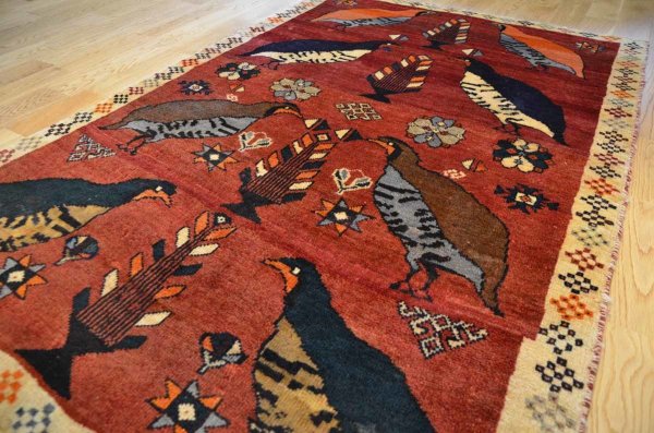 画像5: オールドギャッベ （鳥）153×100cm (5)