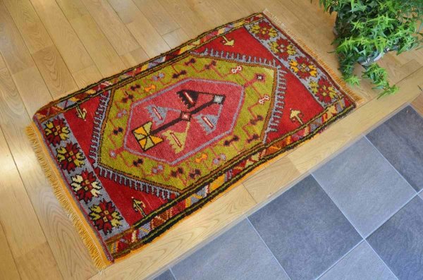 画像1: トルコ絨毯 97×56cm (1)