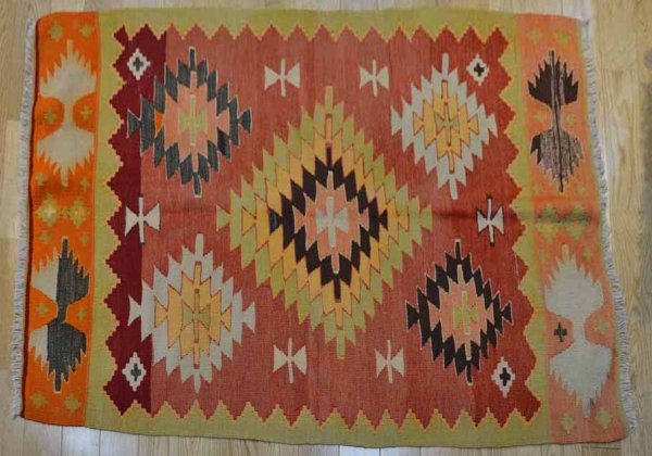画像2: オールドキリム  チャル137x100cm (2)