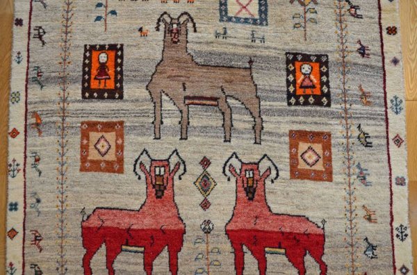 画像6: オールドギャッベ（羊・ヤギ）154×103cm (6)