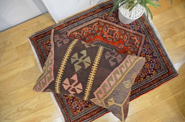 画像5: キリムクッションカバー 60×40cm (中材付き) (5)