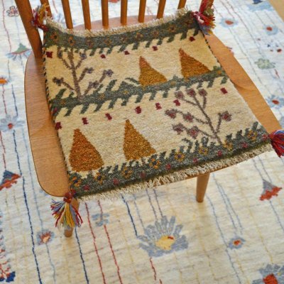 画像3: カシュクリ/座布団サイズ・四角38×39cm（フリンジ・ボンボリあり）