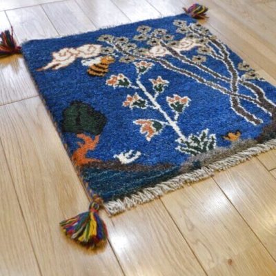 画像1: カシュクリ/座布団サイズ・四角41×41cm（フリンジ・ボンボリあり）