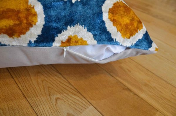 画像5: シルク&ベルベットクッションカバー約50×50cm（中材付き） (5)