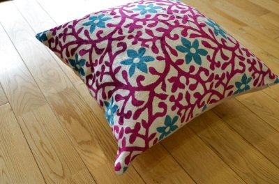 画像1: シルク&ベルベットクッションカバー約50×50cm（中材付き）