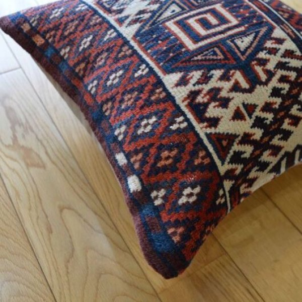 画像4: アンティーク絨毯クッションカバー 40×40cm  (4)