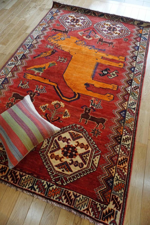 画像2: オールドギャッベ(ライオン)208×130cm (2)