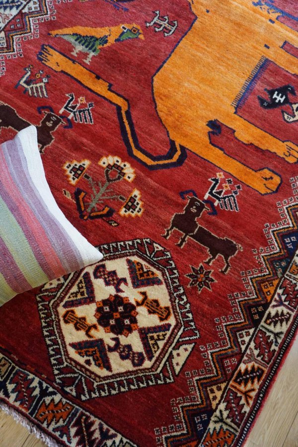 画像6: オールドギャッベ(ライオン)208×130cm (6)