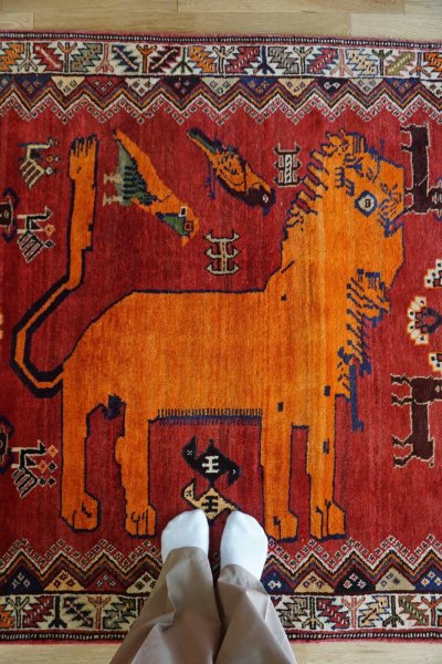 画像1: オールドギャッベ（ライオン）208×130cm