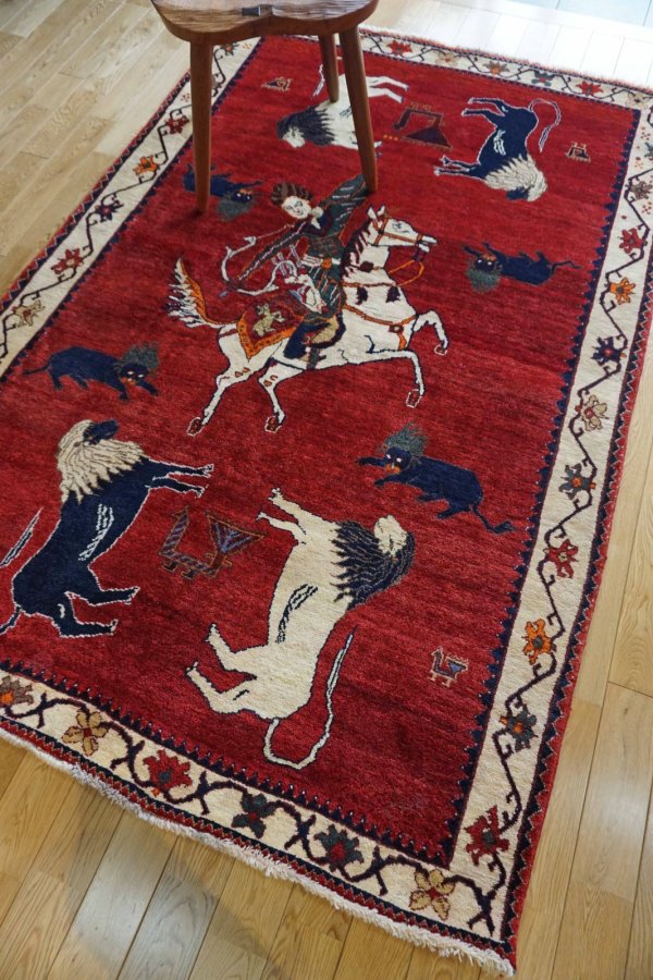 画像2: オールドギャッベ(ライオン)217×140cm (2)