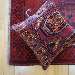 クッションカバー 　トルクメン絨毯　 41x66cm アンティーク絨毯クッションカバー 40×40cm - abraj（ア