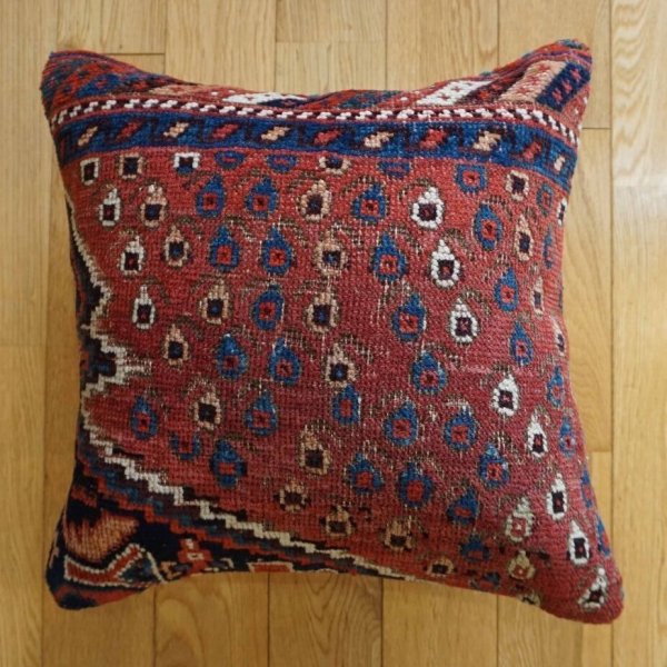 画像2: アンティーク絨毯クッションカバー 40×40cm  (2)